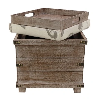 Decor Therapy Hadley Weathered Storage Ottoman - Décor Therapy Barnwood 5 Decor Therapy Hadley Weathered Storage Ottoman - Décor Therapy Barnwood – Image 3