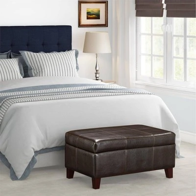 Astra Rectangle Faux Leather Storage Ottoman Black - Dorel Living 4 Astra Rectangle Faux Leather Storage Ottoman Black - Dorel Living – Image 2