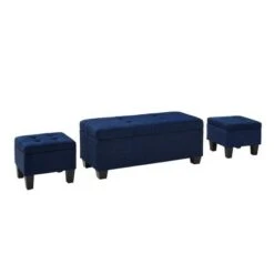 Everett Storage Ottoman Set - Picket House Furnishings Charcoal -Ottomans Official Shop unnamed file 9948