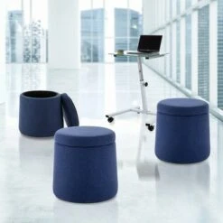 Rocking Stool Wobble Storage Ottoman - Seville Classics Midnight Blue -Ottomans Official Shop unnamed file 9960
