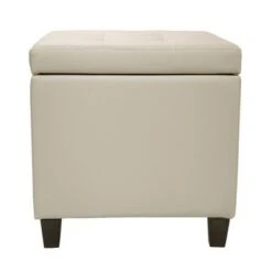 Square Button Tufted Storage Ottoman with Lift Off Lid - WOVENBYRD Pink Velvet -Ottomans Official Shop unnamed file 9971