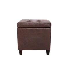 Square Button Tufted Storage Ottoman with Lift Off Lid - WOVENBYRD Pink Velvet -Ottomans Official Shop unnamed file 9975