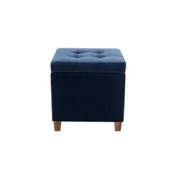 Square Button Tufted Storage Ottoman with Lift Off Lid - WOVENBYRD Pink Velvet -Ottomans Official Shop unnamed file 9978