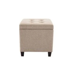 Square Button Tufted Storage Ottoman with Lift Off Lid - WOVENBYRD Pink Velvet -Ottomans Official Shop unnamed file 9980