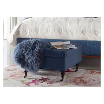 Abbot Square Tufted Ottoman with Storage and Casters - Serta Cobalt Blue 3 Abbot Square Tufted Ottoman with Storage and Casters - Serta Cobalt Blue