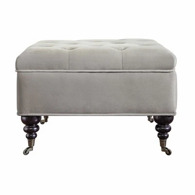 Abbot Square Tufted Ottoman with Storage and Casters - Serta Cobalt Blue 8 Abbot Square Tufted Ottoman with Storage and Casters - Serta Cobalt Blue – Image 6