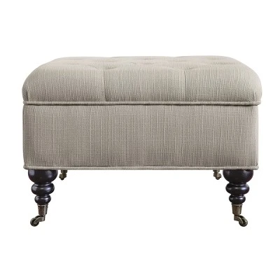 Abbot Square Tufted Ottoman with Storage and Casters - Serta Cobalt Blue 9 Abbot Square Tufted Ottoman with Storage and Casters - Serta Cobalt Blue – Image 7