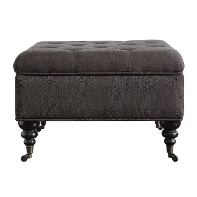 Abbot Square Tufted Ottoman with Storage and Casters - Serta Cobalt Blue 10 Abbot Square Tufted Ottoman with Storage and Casters - Serta Cobalt Blue – Image 8